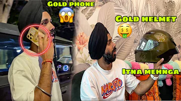 Loji apna Gold Iphone aa gaya 😍 or sath mai abhi tak sabse mehnga Helmet bhi aa gya 😱 Gold Helmet