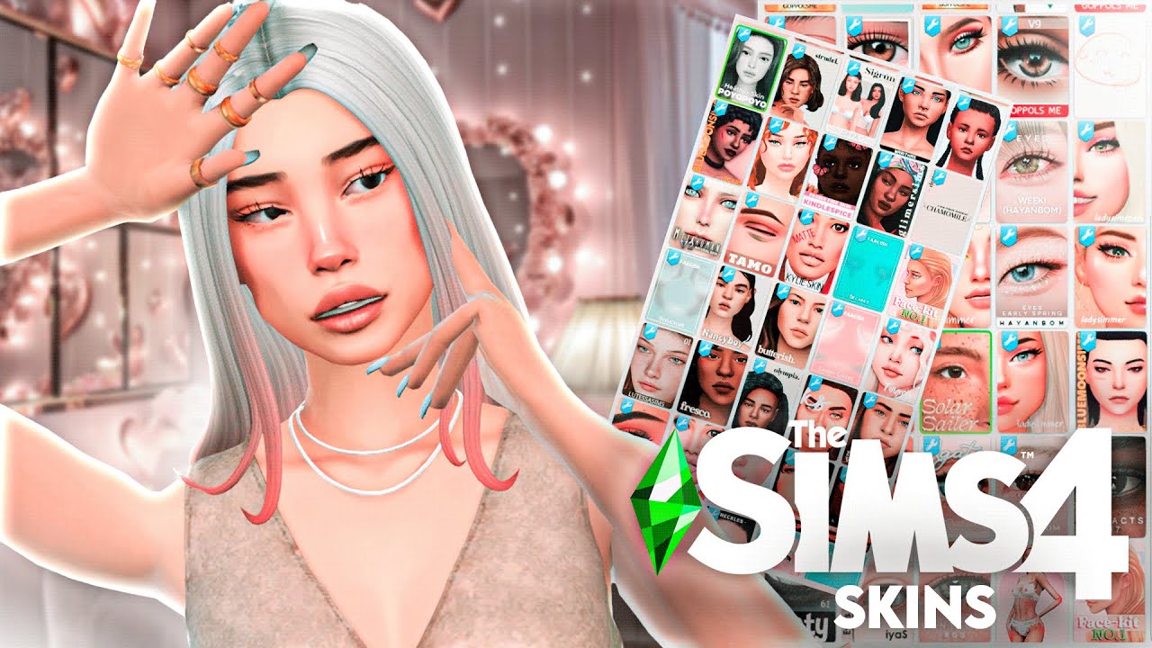 MEGA PACK DE SKINS E DETALHES DE PELE | the sims 4 🌷
