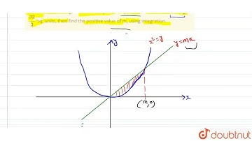 If the area of the region bounded by the line y = mx and the curve x^(2)=y is 32/3 sq. units, th...