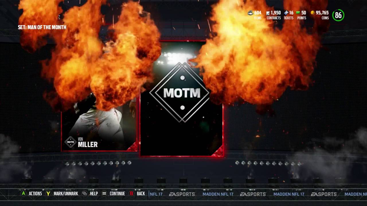 92 OVR VON MILLER!! MAN OF MONTH DONE MADDEN 17 !!