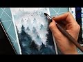 How to Paint Fog With Watercolor.Trees in the mist. Как рисовать деревья/лес в тумане акварелью.