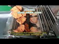 全自动油炸机炸鸡排,颜色均匀,汁水充足 Fully automatic fryer fried chicken chops, uniform color and sufficient juice