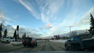 New Year's Eve drive from Home Depot to Fred Meyer Gas Station in Anchorage Alaska