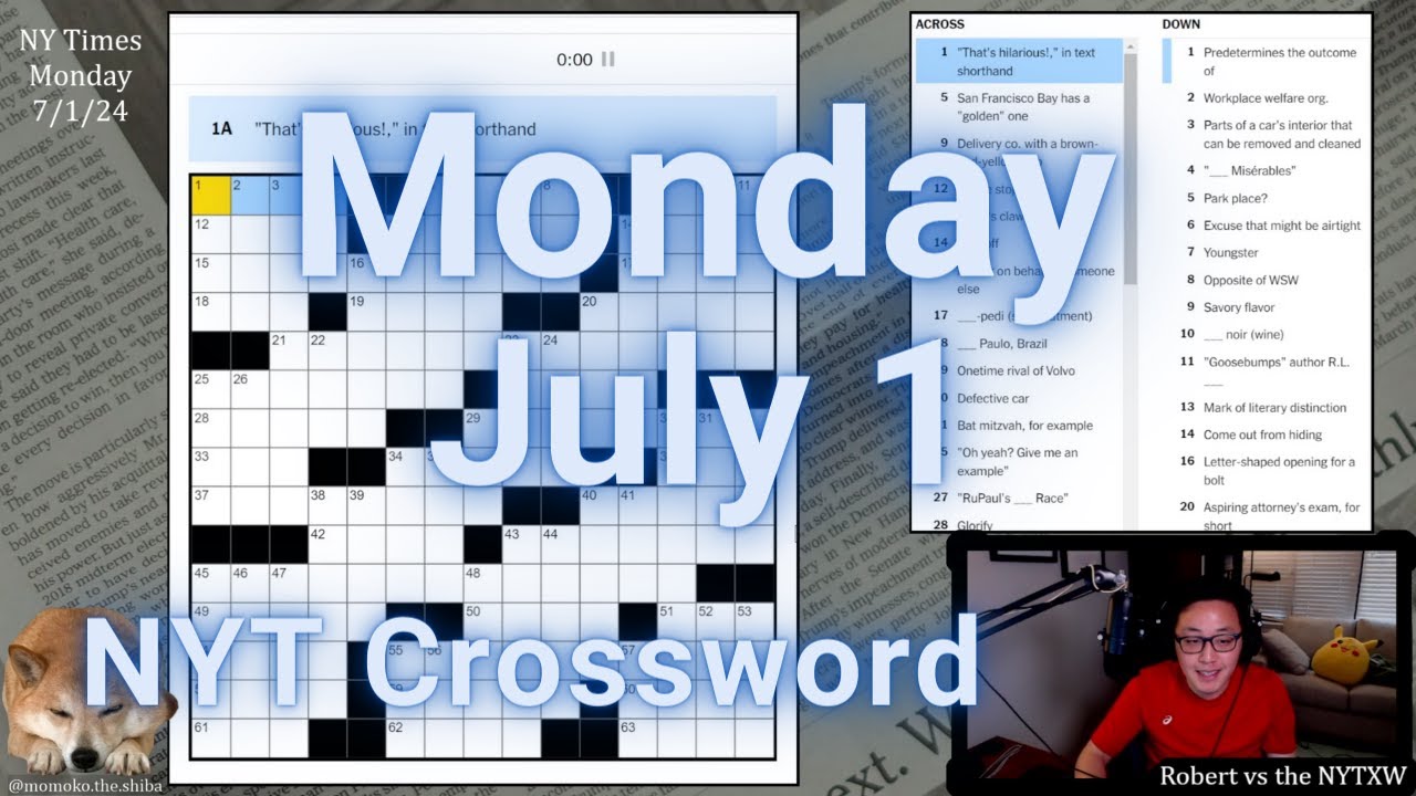 Classic with a twist [008/216] Monday 7/1/24 New York Times