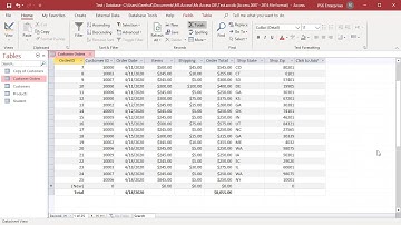 How to Add Total Row to a Datasheet in MS Access - Office 365