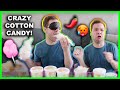 Trying CRAZY Cotton Candy Flavors BLINDFOLDED!