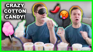 Trying CRAZY Cotton Candy Flavors BLINDFOLDED!