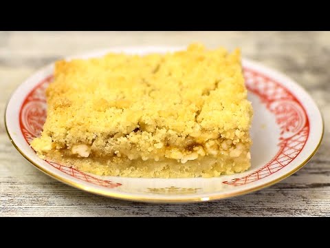 Насыпной пирог с творогом и джемом. Просто и вкусно!