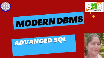 P.Revathi | AP | AI & DS | Advanced SQL | MDBMS |SNS Institutions