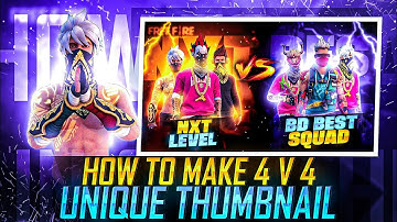 HOW TO MAKE UNIQUE 4 VS 4 THUMBNAIL FREE FIRE || GW SAMEER