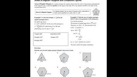 11-4 Areas of Regular Polygons and Composite Figures