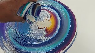 WOW! Motion of the Ocean 💙 Simple Recipe, No Cells Fluid Art Pour @GarrickBrownArtStudio