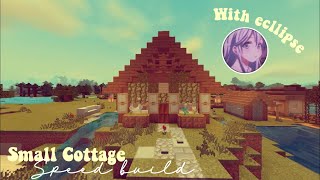 💫 [mcpe speedbuild collab] cozy aesthetic cottage | w/ ecllipse screenshot 4