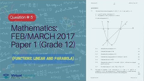 FUNCTIONS: LINEAR AND PARABOLA | FEBRUARY/MARCH 2017: Mathematics Paper 1 Question 5 (Grade 12)