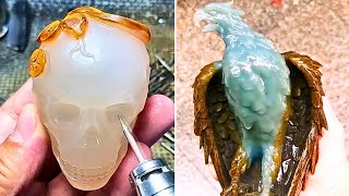 AMAZING GEMSTONE SCULPTURES ART - JADE | AGATE | AMBER p62