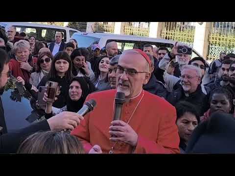 Cardenal Pierbattista Pizzaballa Saludo a los Peregrinos Camino Neocatecumenal en Belén 25/dic/2024