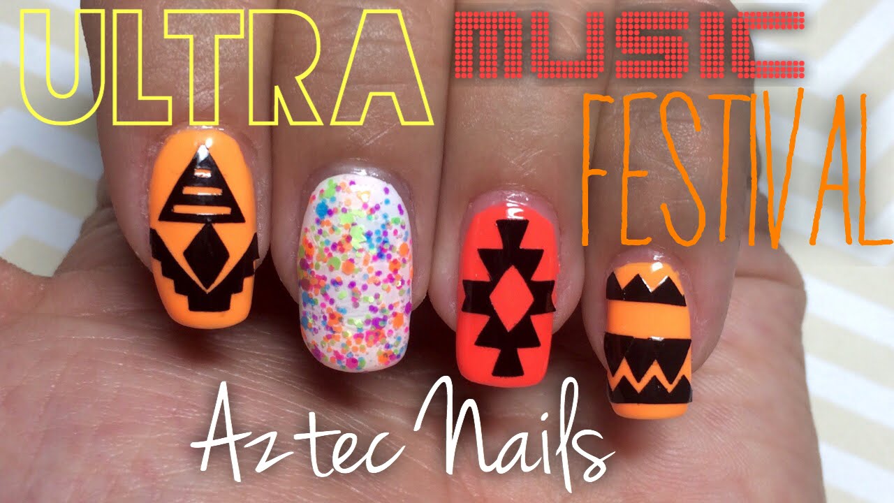 China Glaze Electric Nights: Ultra Music Festival Aztec Nails | Nail Polish Pursuit