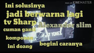 tv Sharp Alexander slim 21in,gambarnya hitam putih jadi berwarna lagi