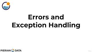 80. Errors and Exception Handling