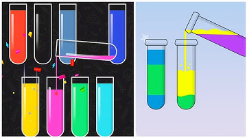 Water Color Sort Puzzle Gameplay 3 , Android Games ios Walkthrough Simulator Think Brain
