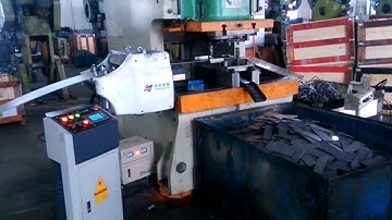 decoiler straightener 2 in 1 machine work with NC servo feeder press stamping production real shot.