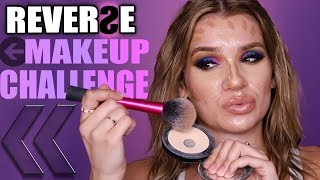 FULL FACE OF MAKEUP IN REVERSE! powder first omg