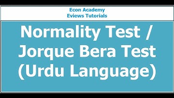 how to check normality  / jorque bera test in eviews (Urdu Version)