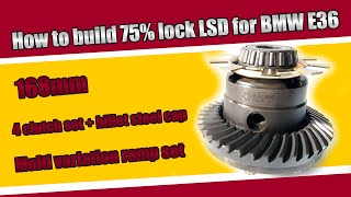 BMW E36 small case LSD 75% lock upgrade | 4 clutch set and 30/60 ramps install