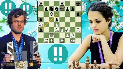 Creative Magnus Carlsen vs Tania Sachdev chess game 97