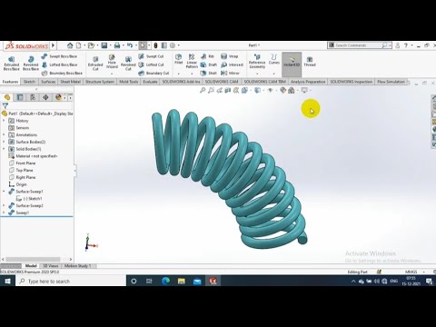 HOW TO CREATE BENDED SPRING IN SOLIDWORKS 2020 | NON COPLANAR SPRING