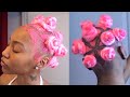 PINK BANTU KNOT TUTORIAL (WITH ADDED HAIR)