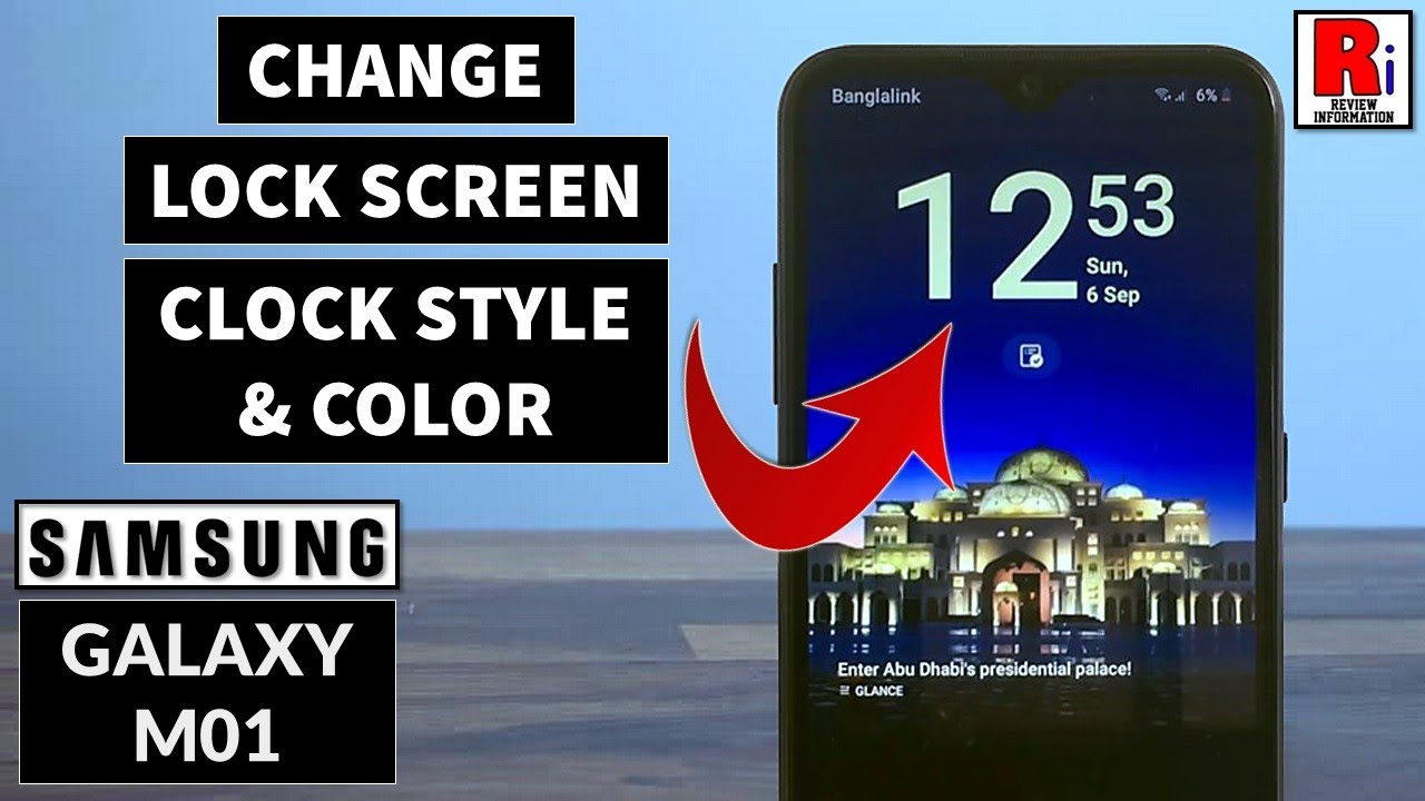 How To Change Lock Screen Clock Style Color On Samsung Galaxy M01