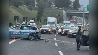 Auto Tampona La Stradale, Travolto Dal Suo Mezzo Grave Poliziotto Di Roccacasale