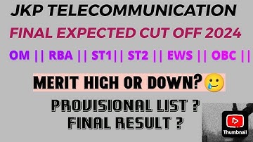 JKP CONSTABLE TELECOMMUNICATION FINAL EXPECTED CUT OFF 2024 || JKP CONSTABLE FINAL CUTOFF