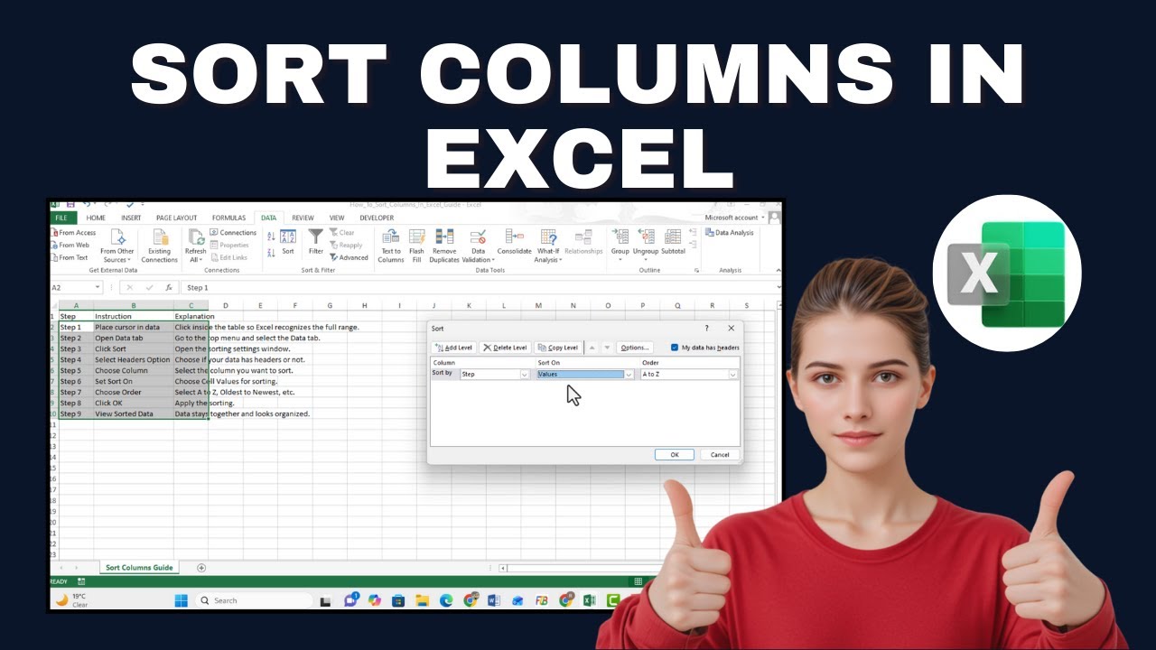 Как сортировать столбцы в Excel | Краткое и простое руководство (2026)