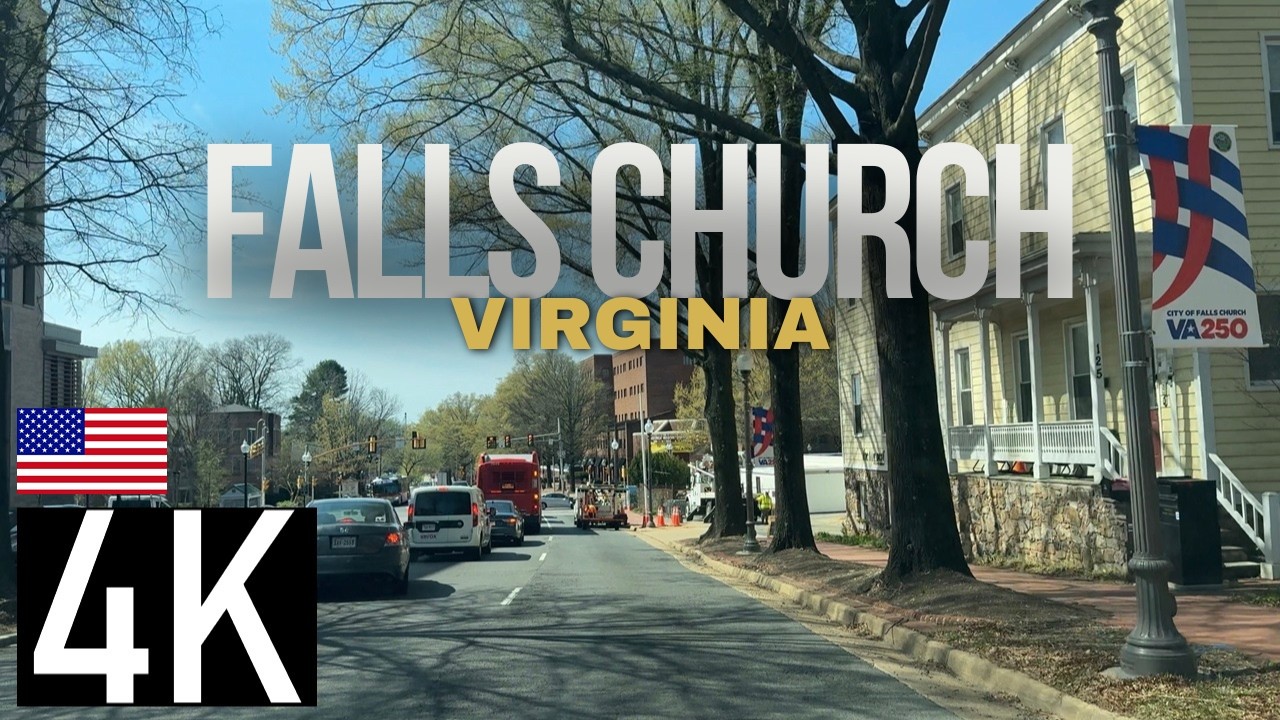Road Tour – Driving in Falls Church, Virginia, USA - Includes Seven Corners, VA
