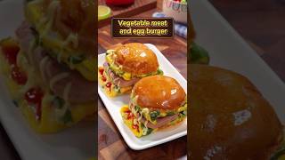 Vegetable, meat, and egg mini burger. It's packed with nutrients in every bite