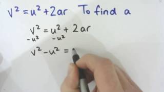 Finding a in equation V2 = u2 + 2ar