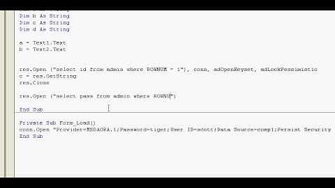 how to login from database in vb6