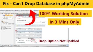 How to enable Drop/Delete database option in XAMPP phpMyAdmin