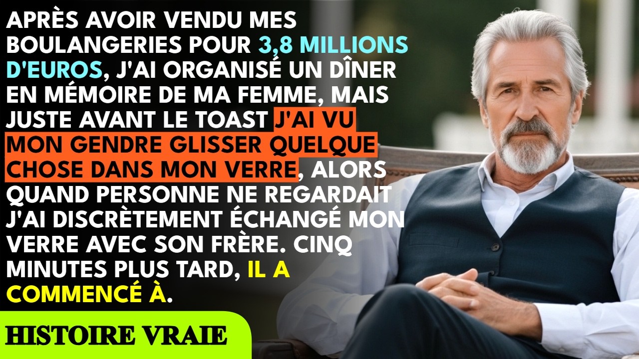 Lors du dîner en mémoire de ma femme, mon gendre a glissé une substance dans mon verre — mais il ignorait que j’avais déjà découvert son terrible secret.