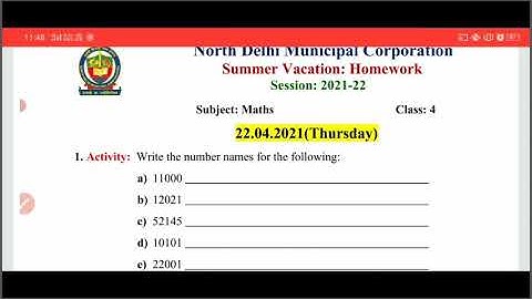 Class 4 math English medium Date 31/5/2021 Summar Vacation Homework Class math