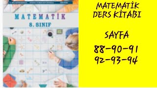 8.Sinif Matemati̇k Ders Ki̇tabi Sayfa 88-90-91-92-93-94 8.Sinif Matemati̇k Meb Yayinlari