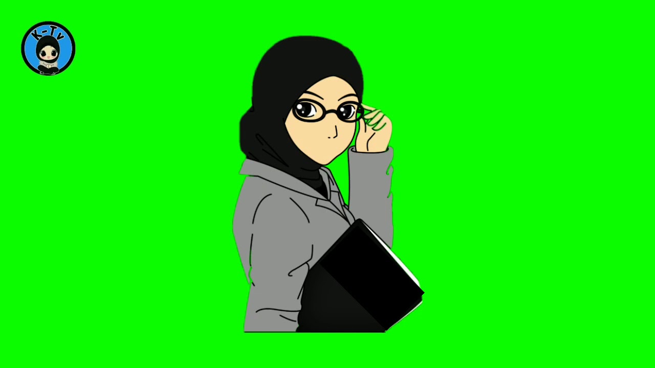  GREEN  SCREEN  ANIMASI  KARTUN MUSLIMAH  ANIMASI  MULUT 