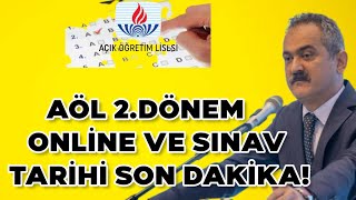 Aöl 2. Dönem Sınavları Onli̇ne Ve Tari̇hi̇ Açık Lise Sınavı Ne Zaman? Online Mı Olacak?