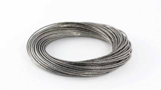 Black Ruthenium Finish Multi-Row Cable Bangle Bracelet