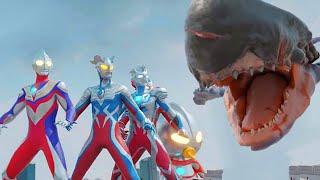 Ultraman 3D vs Shark Các Siêu nhân điện quang phải chiến đấu vs tên phản diện biến đổi thành cá mập