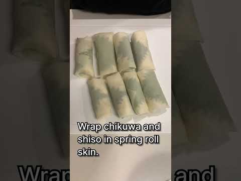 Japanese spring rolls with chikuwa and cheese. You may want to add more cheese.
