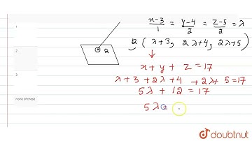 The distance between the point (3,4,5) and the point where the line (x-3)/1=(y-4)/2=(z-5)/2 meet...