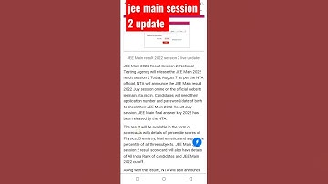 jee main exam result / jee main session 2 / jee main 2022